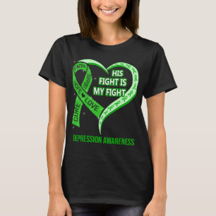 Zijn strijd is mijn strijd tegen depressie bewustz t-shirt