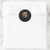 Zijn strijd is mijn strijd tegen nierkanker ronde sticker (Tas)