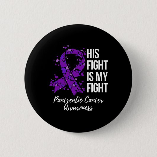Zijn strijd is mijn strijd tegen pancreaskanker ronde button 5,7 cm (Voorkant)