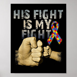 Zijn strijd is mijn vechtend autistisch bewustzijn poster