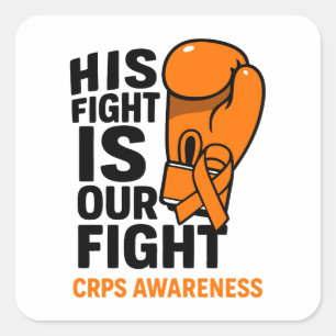 Zijn strijd is onze steun aan CRPS Vierkante Sticker