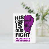 Zijn strijd is onze strijd - Alzheimerbewustzijn Briefkaart (Staand voorkant)