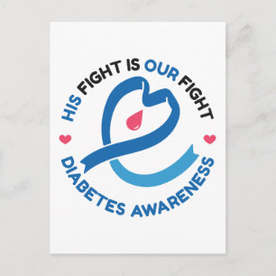 Zijn Strijd Is Onze Strijd – Diabetes Bewustzijn Briefkaart