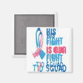 Zijn strijd is onze strijd tegen diabetes dag T1D Magneet (Voorkant / Achterkant)