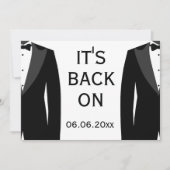 Zijn trouwen in zwart-wit terug save the date (Voorkant)