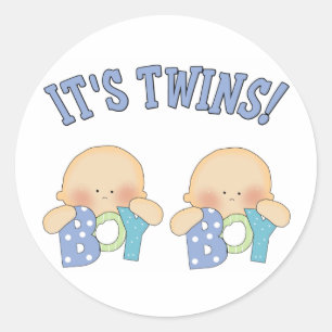 ZIJN TWEELING (Jongen) Ronde Sticker