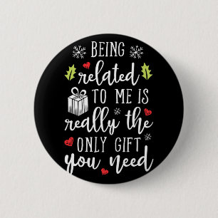 zijn verwant aan me grappige kerstfamilie xmas pa ronde button 5,7 cm