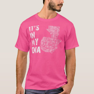 Zijn Vintage in mijn DNA Guatemala schets kaart Gu T-shirt