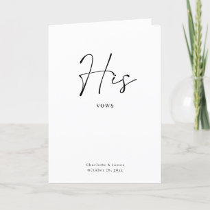 Zijn Vows Card Minimalist Script Maroon Kaart