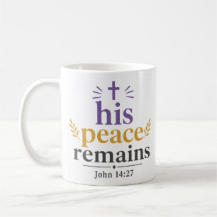 Zijn Vrede Blijft Christelijke Schrift Typografie Koffiemok