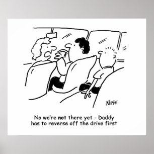 Zijn we er nog? Funny Child Cartoon Poster