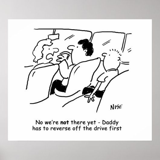 Zijn we er nog? Funny Child Cartoon Poster (Voorkant)