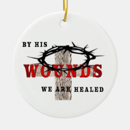 Zijn wonden keramisch ornament