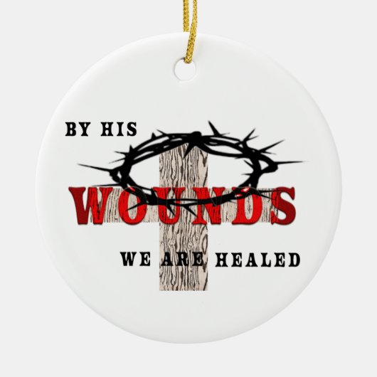 Zijn wonden keramisch ornament (Voorkant)