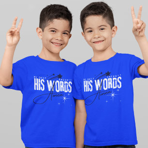 Zijn Woorden Amen - Bijbelvers Gospel Blauw T-shirt