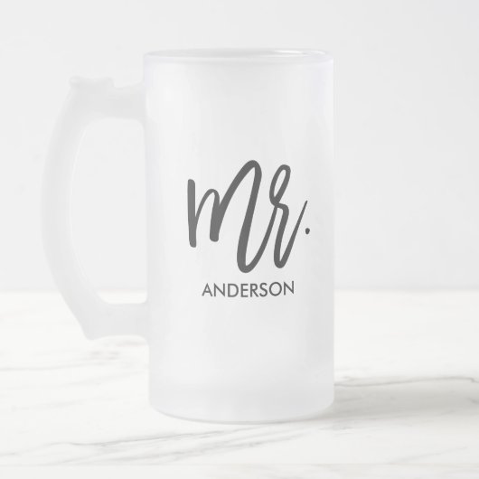 Zijn zeer eigen persoonlijke matglas bierpul (Links)