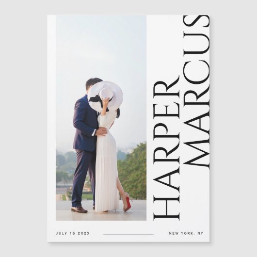 Zijnamen Moderne foto Bewaar de Datummagneet Kaart (Voorkant)