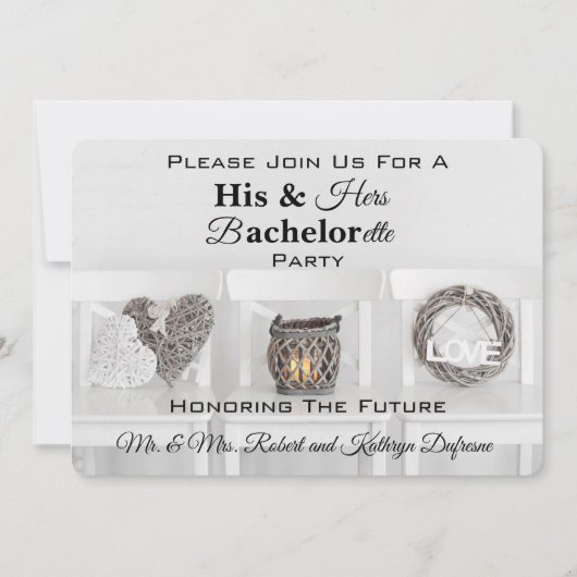 Zijne & Hers Bachelor/Bachelorette Party Kaart (Voorkant)