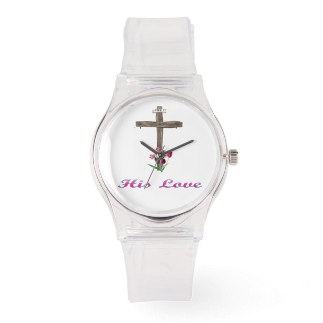 Zijne Liefde Christelijk kruis Wrist Watch Horloge (Voorkant)