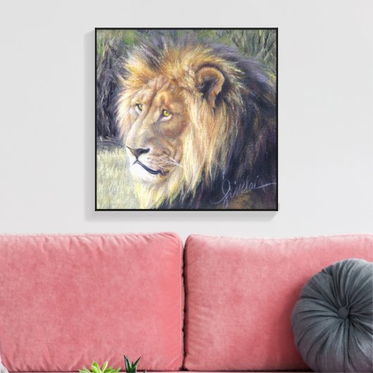 "Zijne Majesteit" 14 x 14 inch Canvas Afdruk van l (Insitu (Woonkamer))