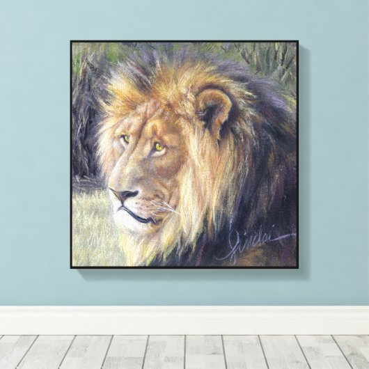 "Zijne Majesteit" 14 x 14 inch Canvas Afdruk van l (Insitu (Houten vloer))