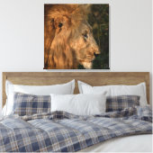 Zijne Majesteit African Lion Wrapped Canvas Print (Insitu (Slaapkamer))