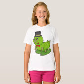 Zijpijler als herenman met cilinder t-shirt (Voorkant volledig)