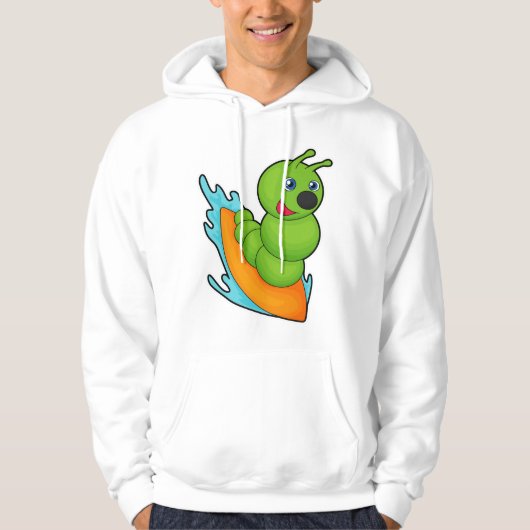 Zijpijler als surfer met surfplank hoodie (Voorkant)