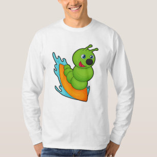 Zijpijler als surfer met surfplank t-shirt