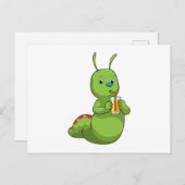 Zijpijler met een glas Oranje sap Briefkaart (Voorkant / Achterkant)