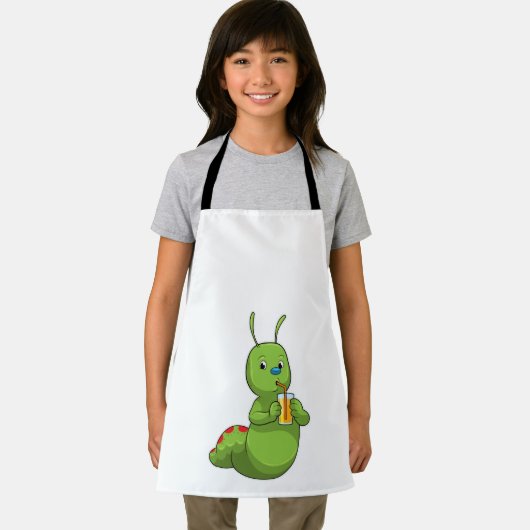 Zijpijler met een glas Oranje sap Schort (Insitu)