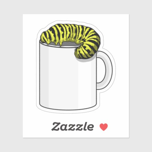 Zijpijler met Mok Sticker (Vel)