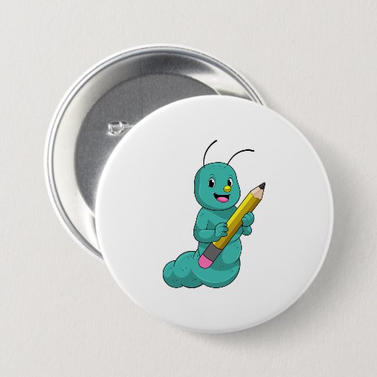 Zijpijler met potlood ronde button 7,6 cm (Voorkant /achterkant)