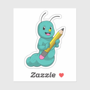 Zijpijler met potlood sticker