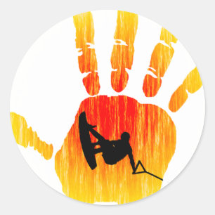 Zijschuifregelaar Wakeboard Ronde Sticker