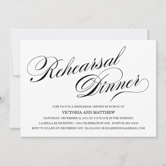 ZIJSCRIPT | REHEARSAL DINER INVITATION KAART (Voorkant)