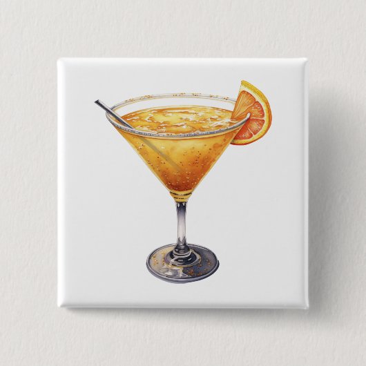 zijspan-cocktail-Drink Vierkante Button 5,1 Cm (Voorkant)