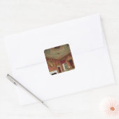 Zijtafel, pier glas en haard door Adam Vierkante Sticker (Envelop)