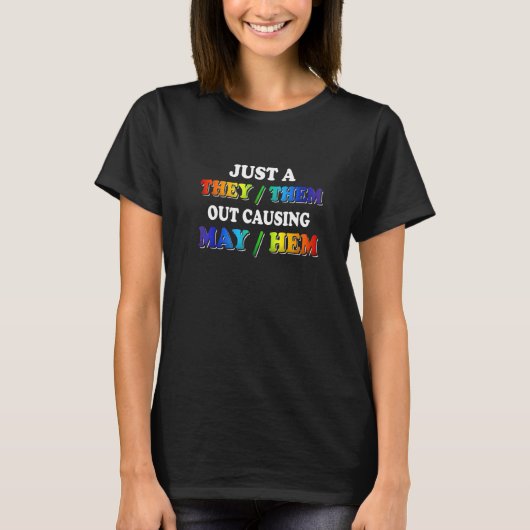 ZijThem veroorzaken Nonbinary Enby Pride LGBT van  T-shirt (Voorkant)