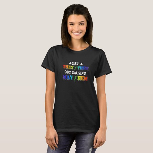 ZijThem veroorzaken Nonbinary Enby Pride LGBT van  T-shirt (Voorkant volledig)