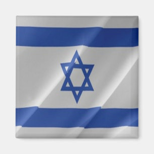zIL002 Israël, zwaaiende VLAG Israël, Koelkast Magneet