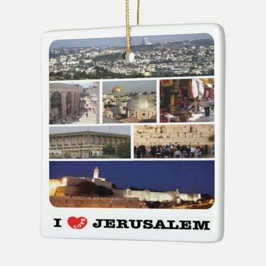 zIL003 i love JERUSALEM Israel Middle East Keramisch Ornament (Links)