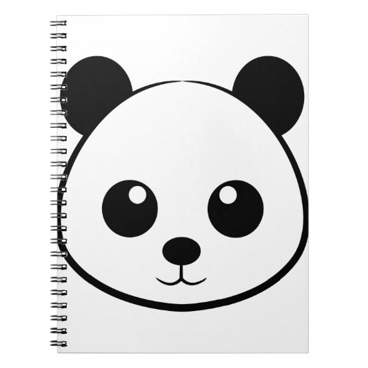 Zilgelend panda-gezicht notitieboek (Voorkant)