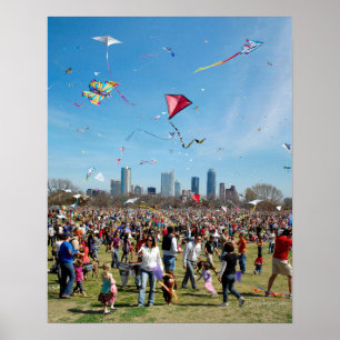 Zilker Park Kite Festival 3 - Austin Texas Poster