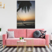 Ziltige lege hammock bij zonsondergang canvas afdruk (Insitu (Woonkamer))