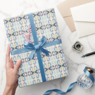 Ziltige waterverf pastelkleuren op wolkenwit cadeaupapier