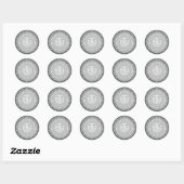 Zilver 25e Jubileum Ronde Sticker (Vel)