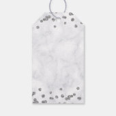 Zilver 60e verjaardag Dank je glam Marble Cadeaulabel (Achterkant)