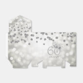 Zilver 60e verjaardag Dank u Floral Licht Bedankdoosjes (Uitgevouwen)