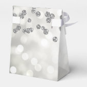 Zilver 60e verjaardag Dank u Floral Licht Bedankdoosjes (Achterkant)